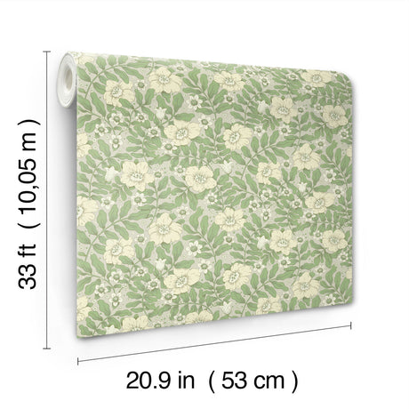 A-Street Prints 4201-48021 Maggan Jade Floral Trail Wallpape