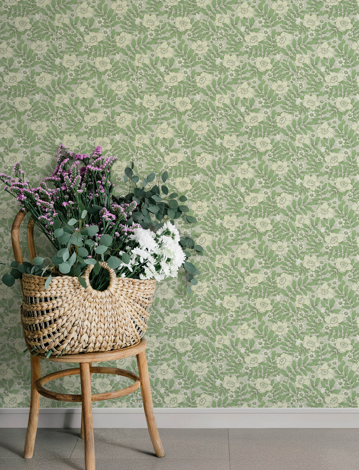 A-Street Prints 4201-48021 Maggan Jade Floral Trail Wallpape