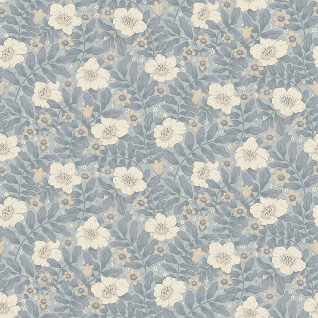 A-Street Prints 4201-48023 Maggan Blue Floral Trail Wallpape