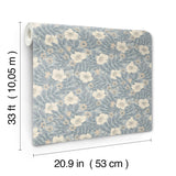 A-Street Prints 4201-48023 Maggan Blue Floral Trail Wallpape