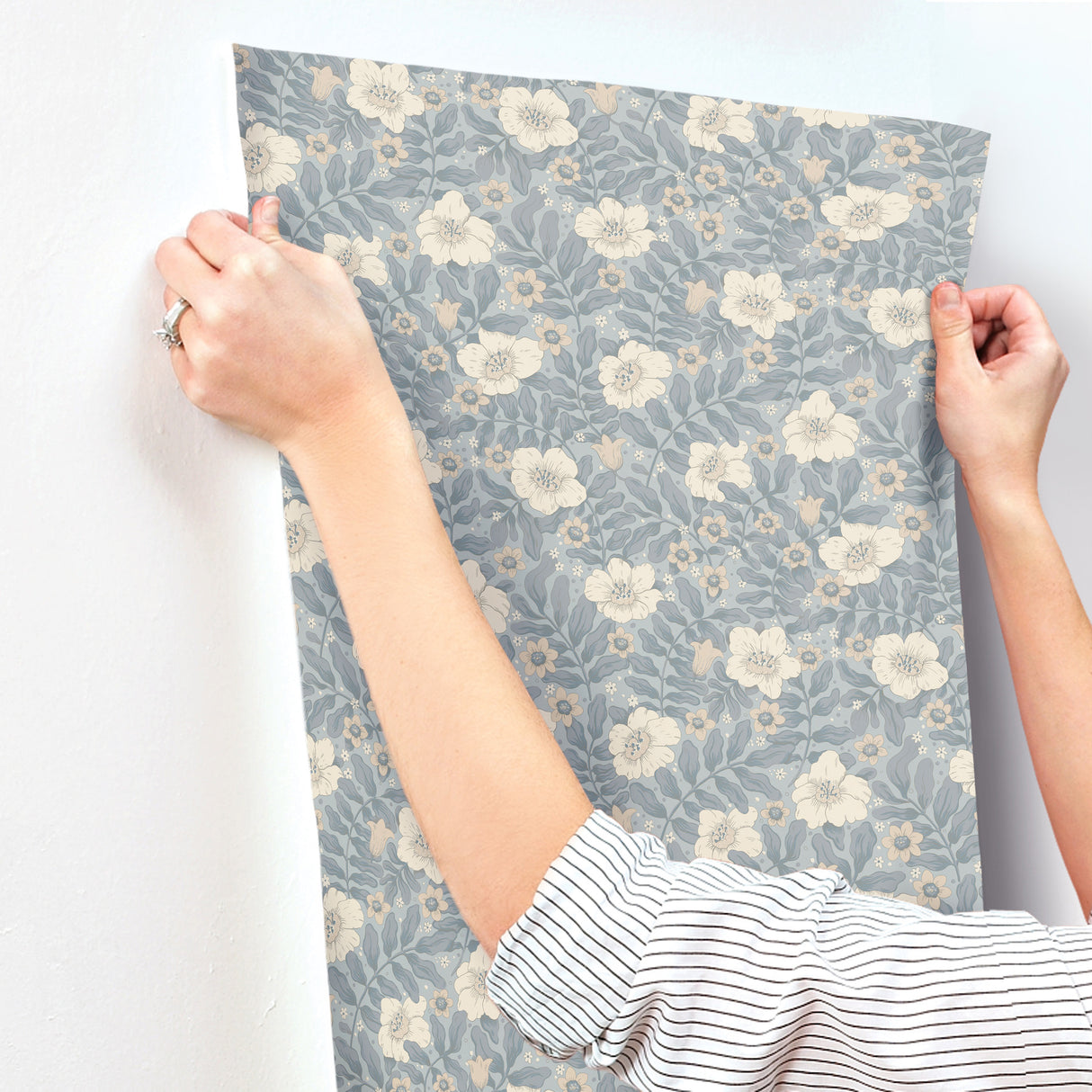 A-Street Prints 4201-48023 Maggan Blue Floral Trail Wallpape