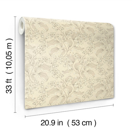 A-Street Prints 4201-48024 Syren Khaki Dainty Floral Wallpap