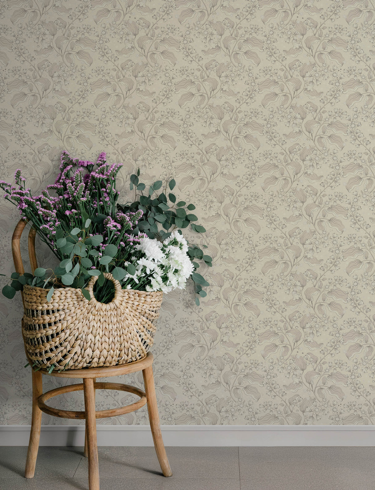 A-Street Prints 4201-48024 Syren Khaki Dainty Floral Wallpap