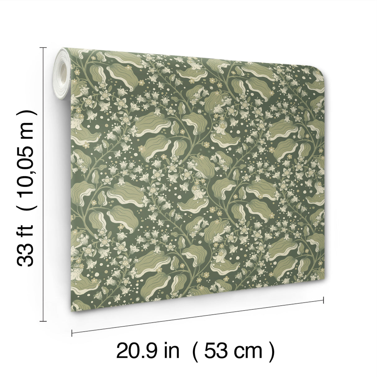 A-Street Prints 4201-48026 Syren Evergreen Dainty Floral Wal