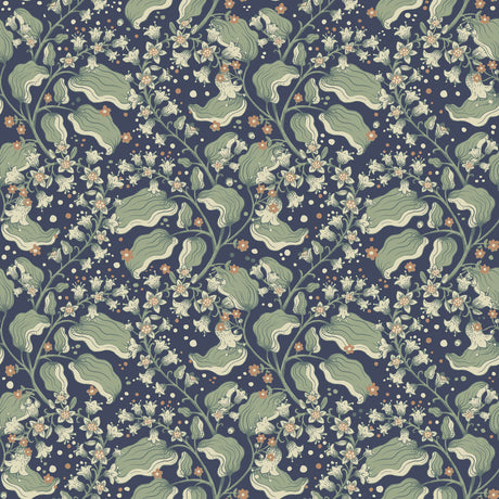 A-Street Prints 4201-48027 Syren Navy Dainty Floral Wallpape