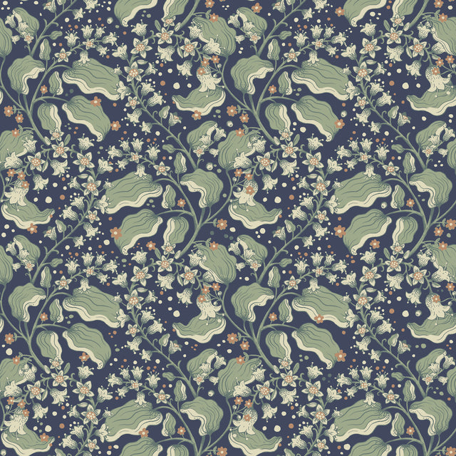 A-Street Prints 4201-48027 Syren Navy Dainty Floral Wallpape