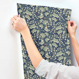 A-Street Prints 4201-48027 Syren Navy Dainty Floral Wallpape