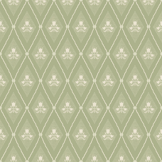 A-Street Prints 4201-48030 Alma Moss Diamond Floral Wallpape