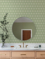 A-Street Prints 4201-48030 Alma Moss Diamond Floral Wallpape
