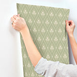 A-Street Prints 4201-48030 Alma Moss Diamond Floral Wallpape