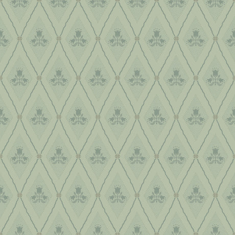 A-Street Prints 4201-48031 Alma Mint Diamond Floral Wallpape