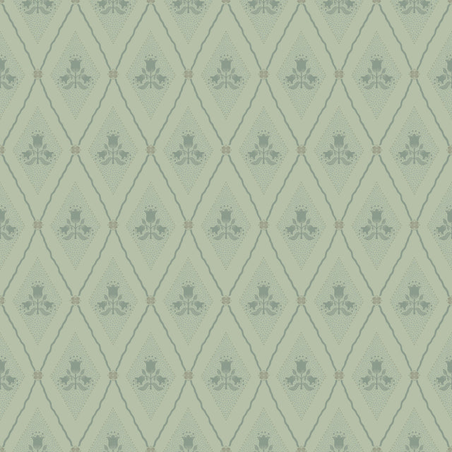 A-Street Prints 4201-48031 Alma Mint Diamond Floral Wallpape