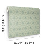 A-Street Prints 4201-48031 Alma Mint Diamond Floral Wallpape