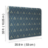 A-Street Prints 4201-48033 Alma Navy Diamond Floral Wallpape
