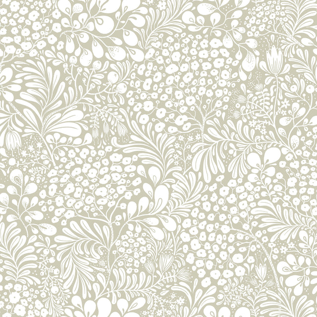 A-Street Prints 4201-65131 Siv Dark Grey Botanical Wallpaper