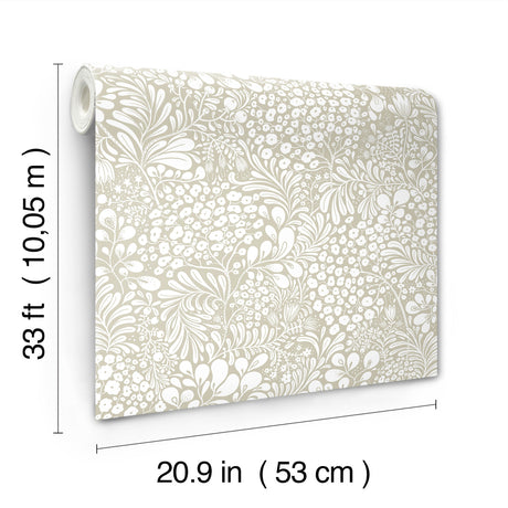 A-Street Prints 4201-65131 Siv Dark Grey Botanical Wallpaper