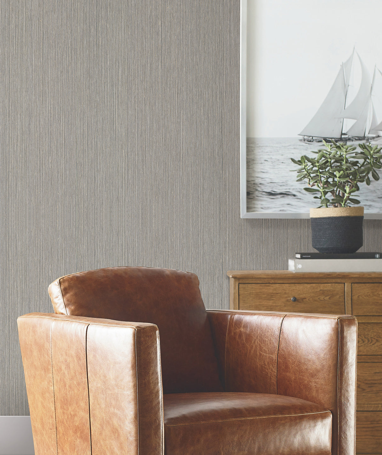 Ronald Redding 4211-83500 Atticus Grey String Wallpaper