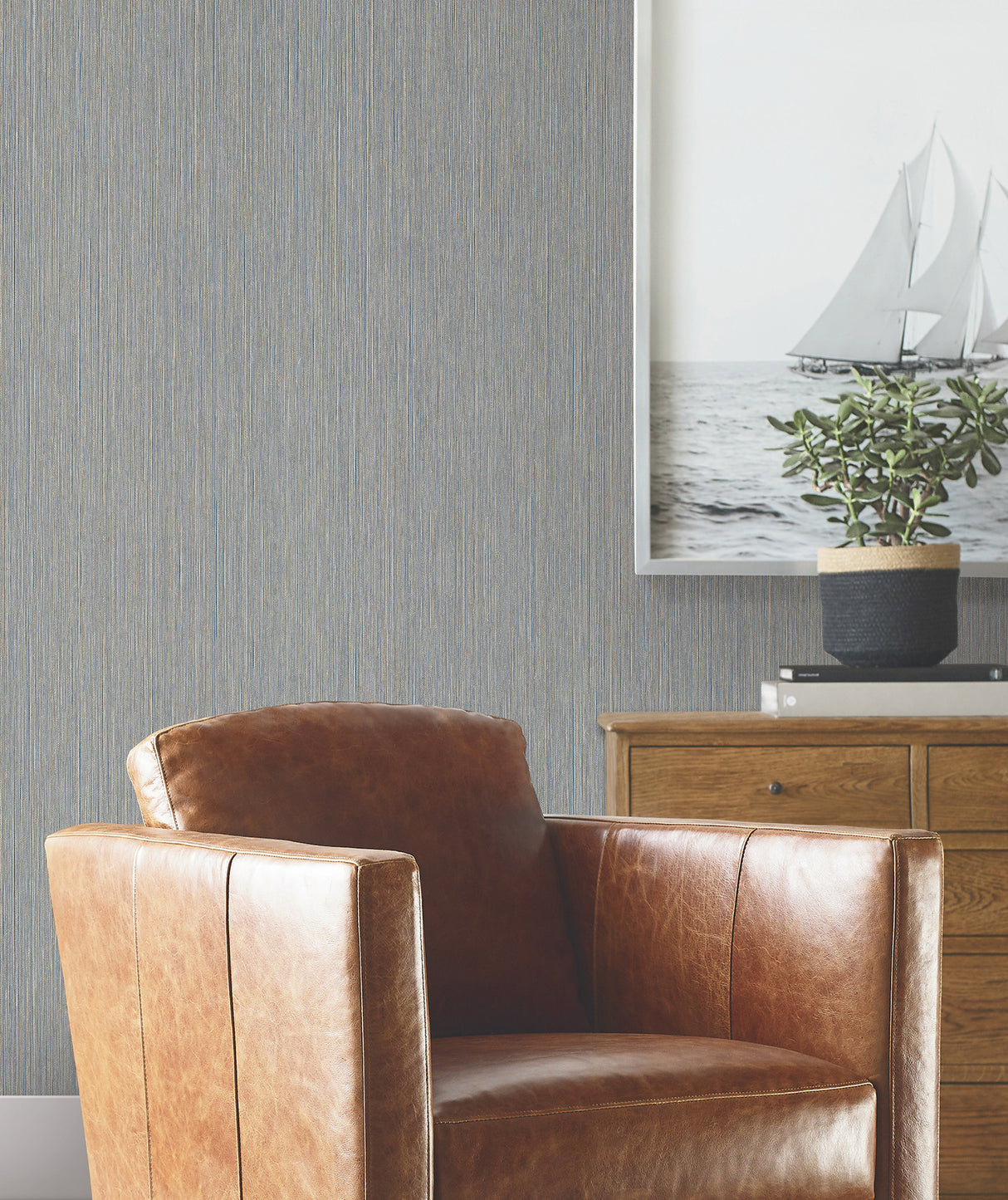 Ronald Redding 4211-83501 Atticus Navy String Wallpaper