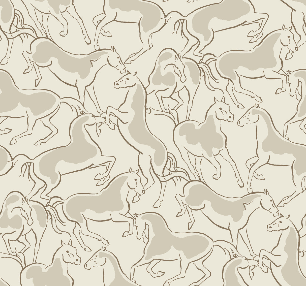 Ronald Redding 4211-83503 Dressage Beige Stallions Wallpaper