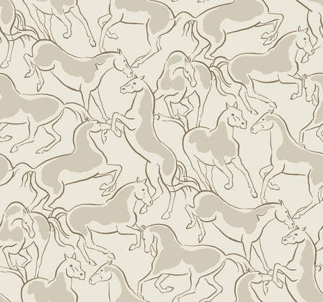 Ronald Redding 4211-83503 Dressage Beige Stallions Wallpaper