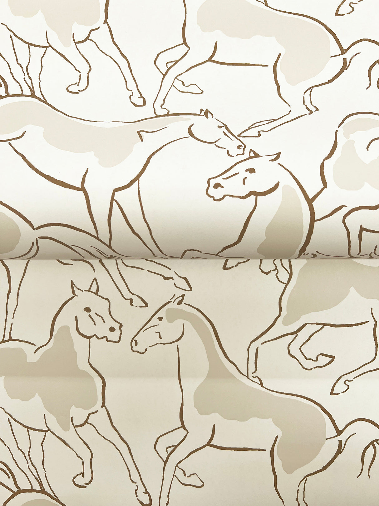 Ronald Redding 4211-83503 Dressage Beige Stallions Wallpaper