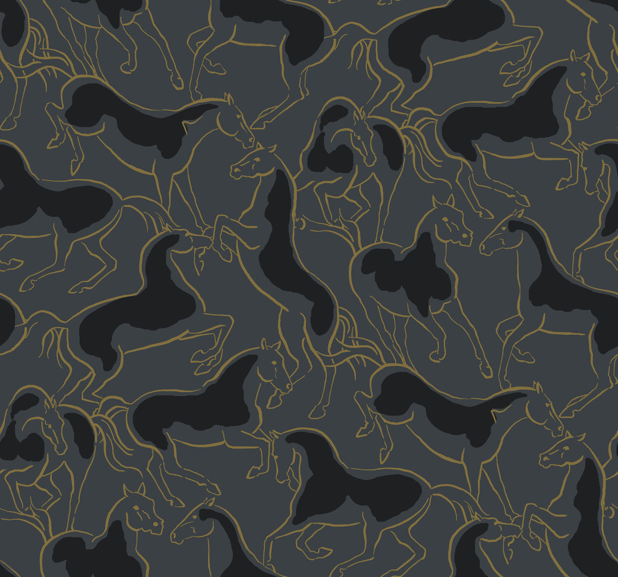 Ronald Redding 4211-83504 Dressage Gold Stallions Wallpaper