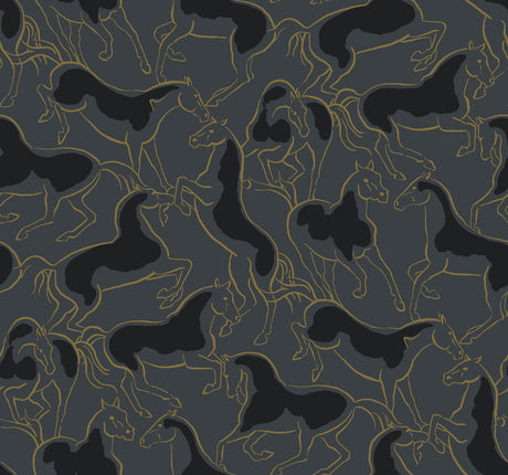 Ronald Redding 4211-83504 Dressage Gold Stallions Wallpaper