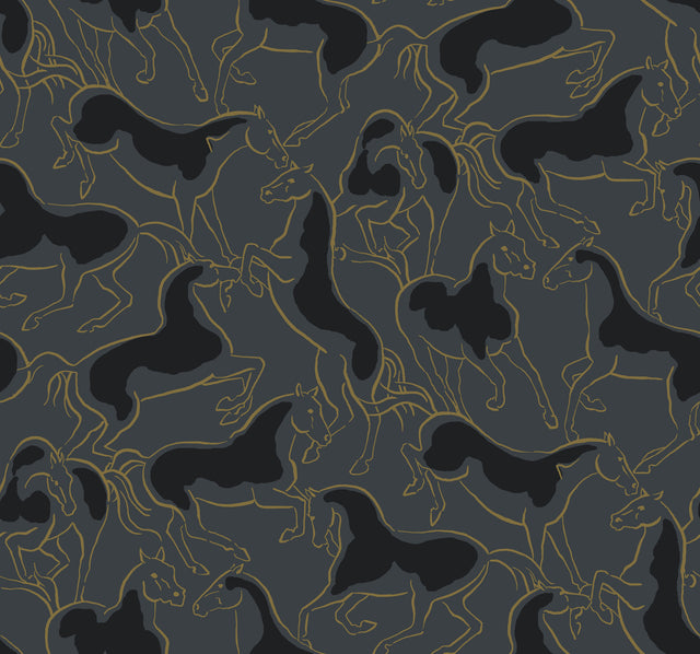 Ronald Redding 4211-83504 Dressage Gold Stallions Wallpaper