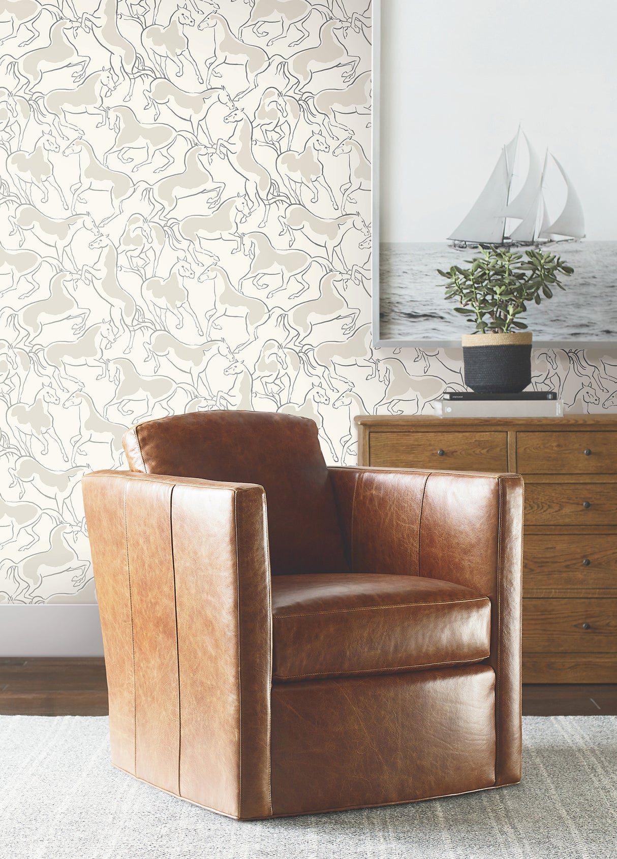 Ronald Redding 4211-83505 Dressage White Stallions Wallpaper