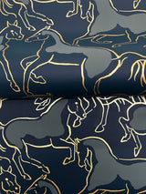 Ronald Redding 4211-83506 Dressage Navy Stallions Wallpaper