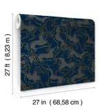 Ronald Redding 4211-83506 Dressage Navy Stallions Wallpaper