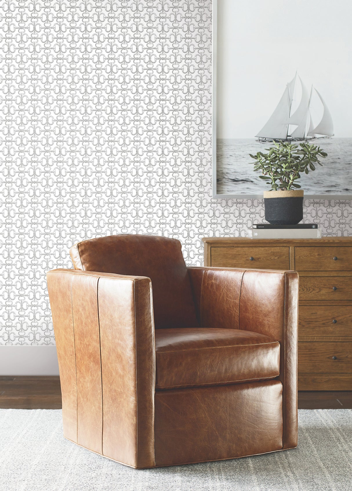 Ronald Redding 4211-83507 Polo White Horse Bits Wallpaper