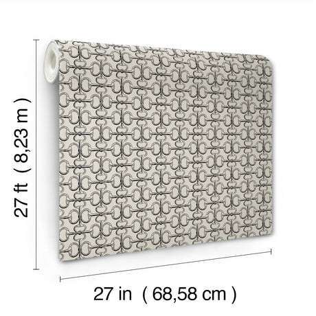 Ronald Redding 4211-83509 Polo Taupe Horse Bits Wallpaper
