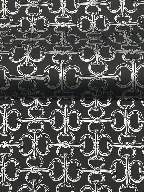 Ronald Redding 4211-83510 Polo Black Horse Bits Wallpaper