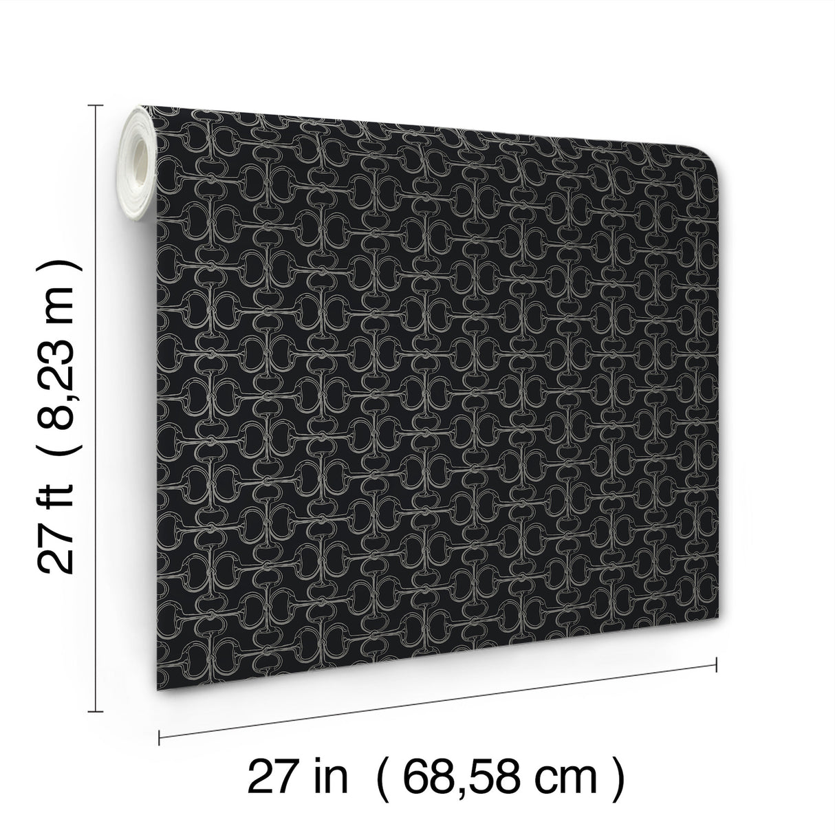 Ronald Redding 4211-83510 Polo Black Horse Bits Wallpaper