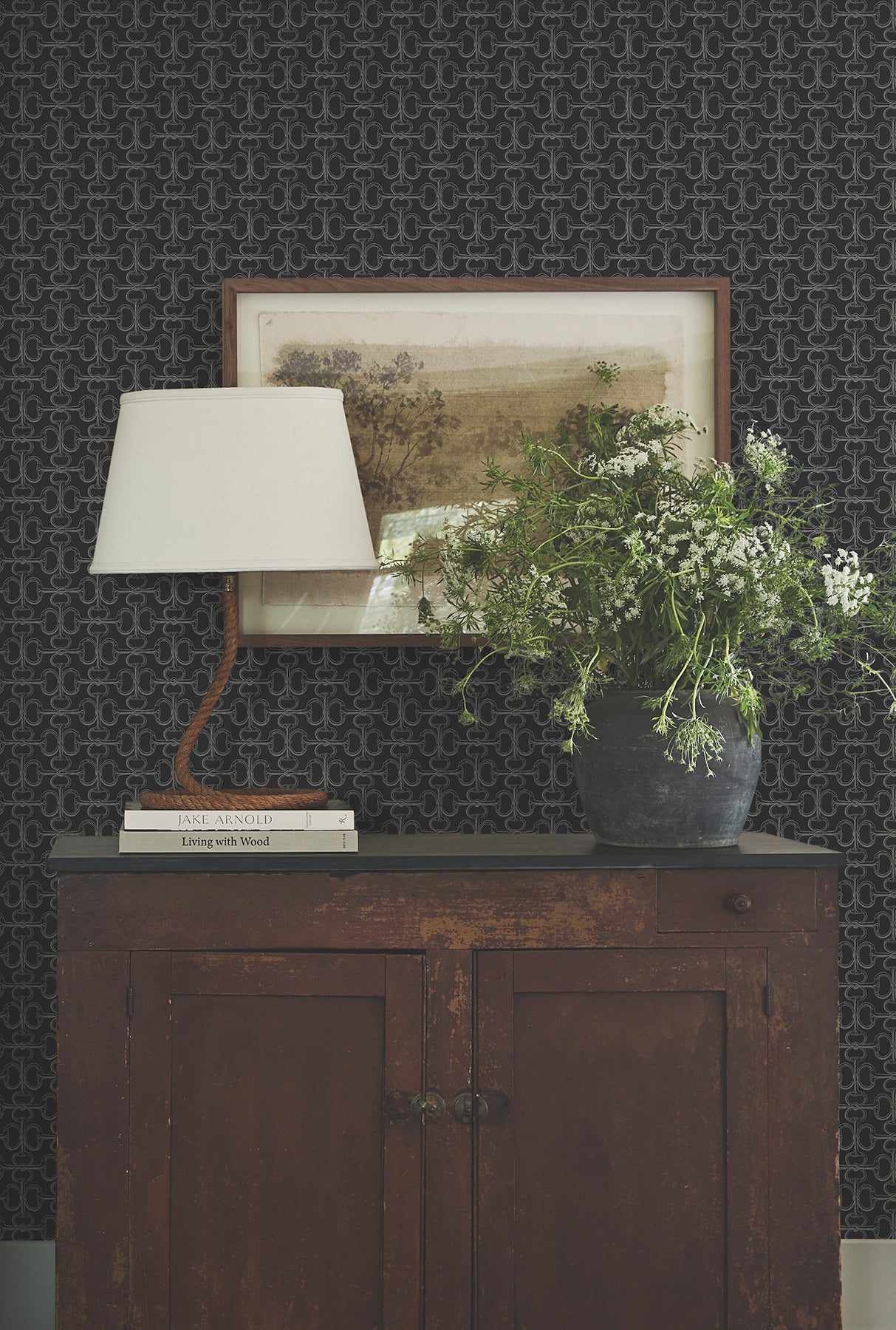 Ronald Redding 4211-83510 Polo Black Horse Bits Wallpaper
