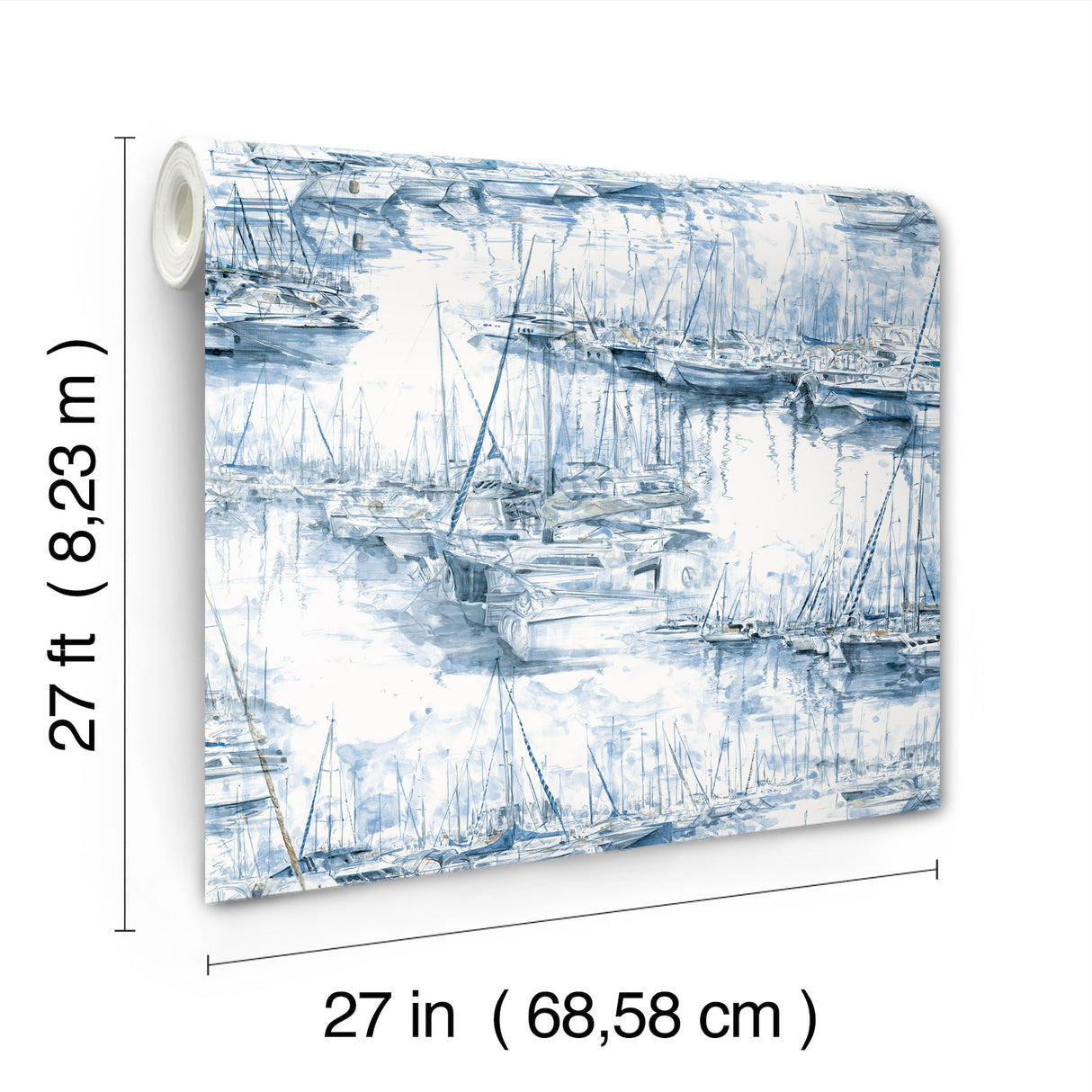 Ronald Redding 4211-83511 Yacht Club Blue Scenic Wallpaper