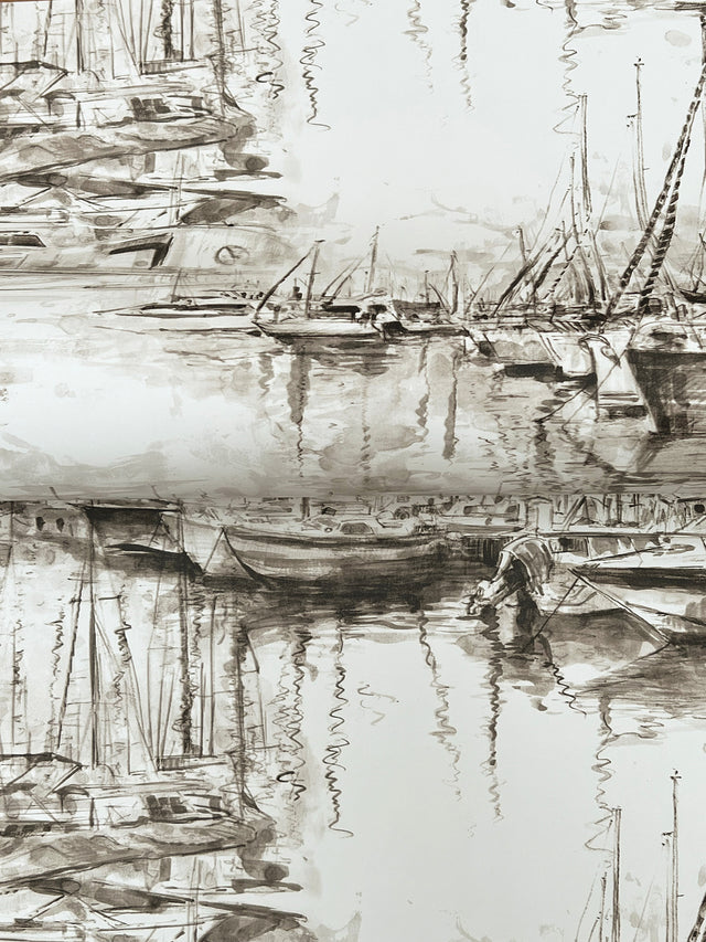 Ronald Redding 4211-83512 Yacht Club Taupe Scenic Wallpaper