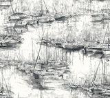 Ronald Redding 4211-83513 Yacht Club Charcoal Scenic Wallpap