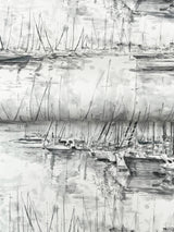 Ronald Redding 4211-83513 Yacht Club Charcoal Scenic Wallpap