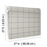 Ronald Redding 4211-83515 Tattersall Grey Plaid Wallpaper
