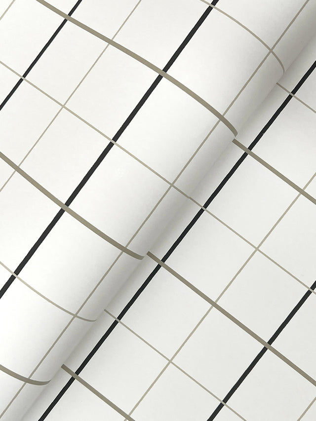 Ronald Redding 4211-83519 Tattersall White Plaid Wallpaper