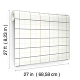 Ronald Redding 4211-83519 Tattersall White Plaid Wallpaper