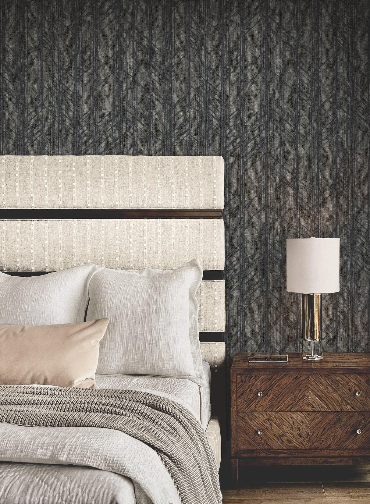 Ronald Redding 4211-83520 Winthrop Slate Geometric Wallpaper