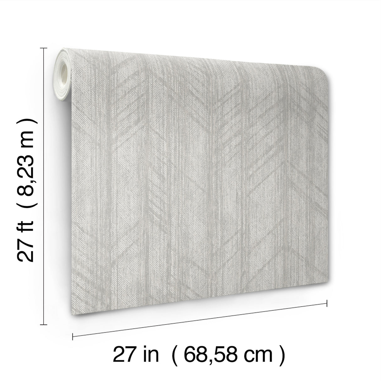 Ronald Redding 4211-83521 Winthrop Grey Geometric Wallpaper