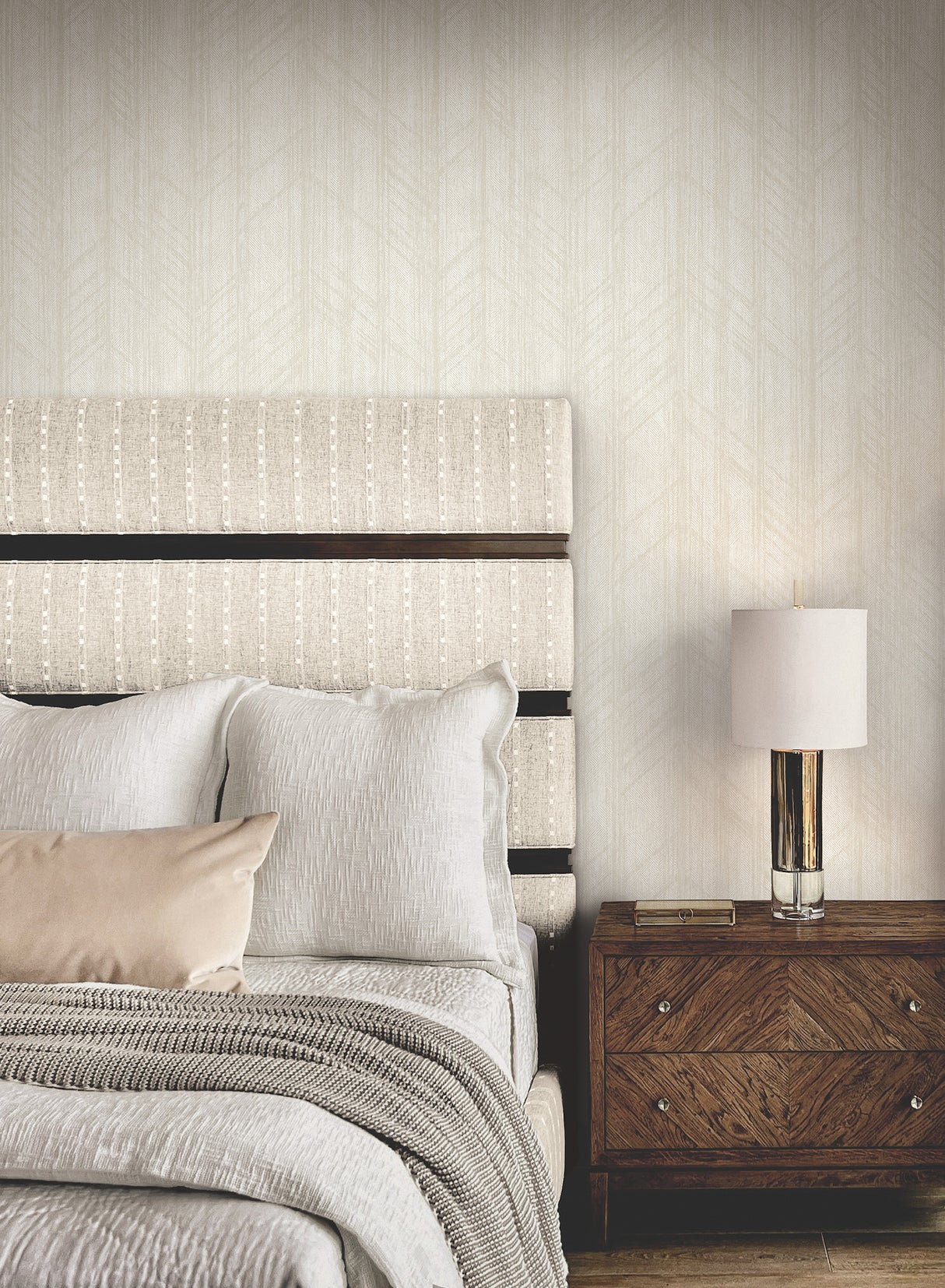 Ronald Redding 4211-83522 Winthrop Beige Geometric Wallpaper