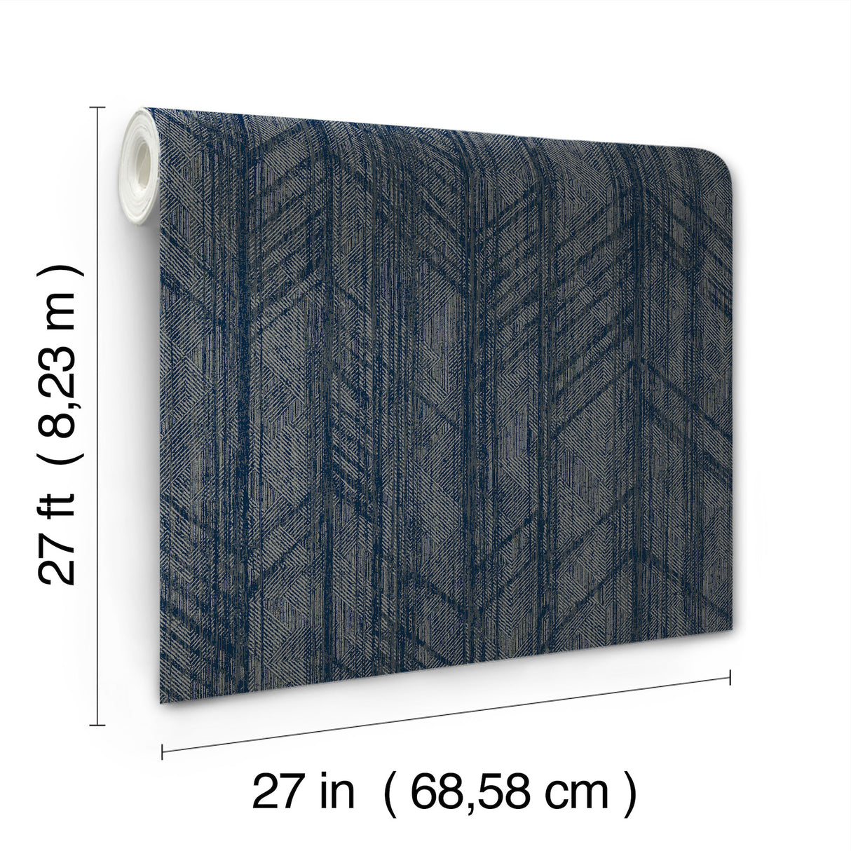 Ronald Redding 4211-83523 Winthrop Navy Geometric Wallpaper