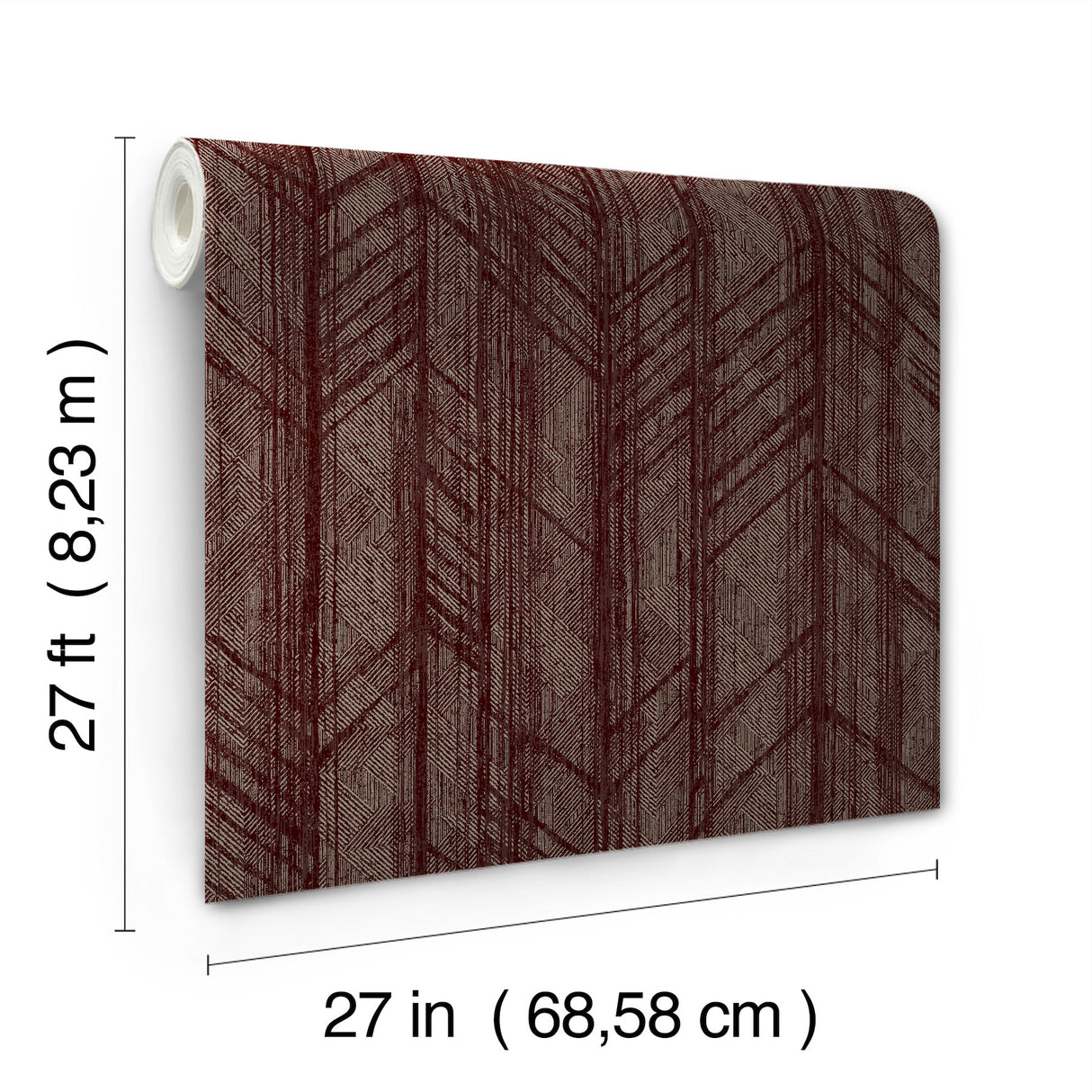 Ronald Redding 4211-83524 Winthrop Merlot Geometric Wallpape