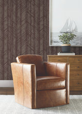 Ronald Redding 4211-83524 Winthrop Merlot Geometric Wallpape
