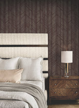 Ronald Redding 4211-83524 Winthrop Merlot Geometric Wallpape
